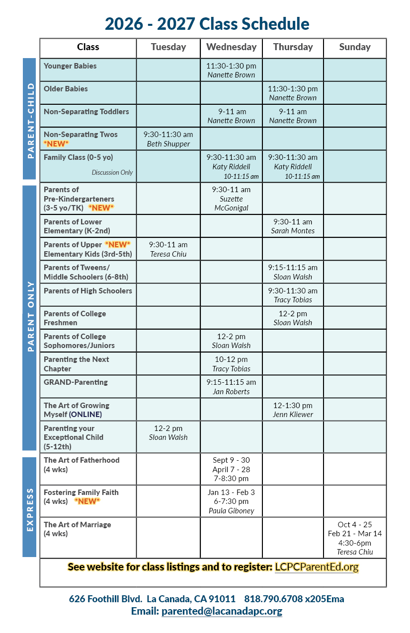 CLASS SCHEDULE